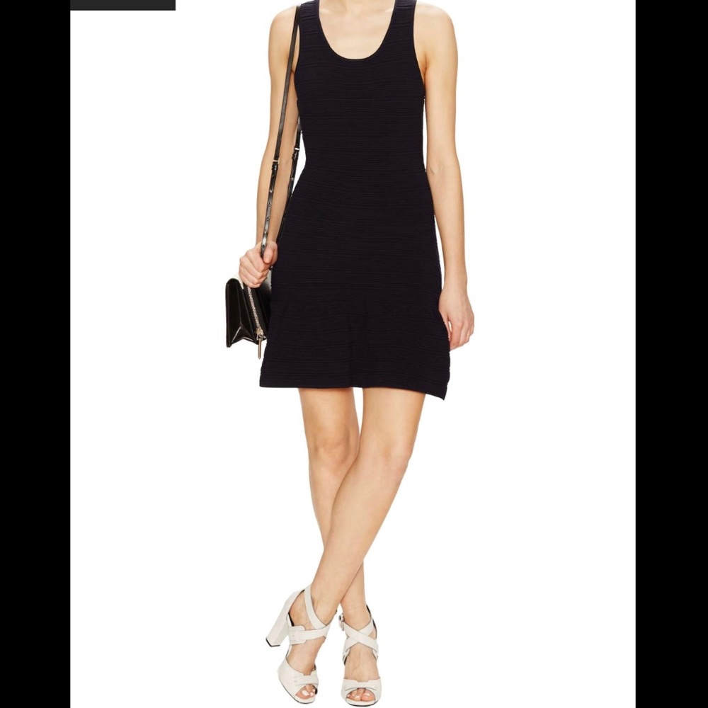 NEW Sandro Ribbed Knit Flare Hem Dress, 1